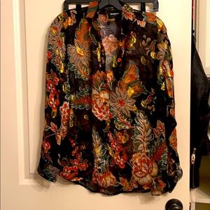 the Kooples button down black, gold paisley blouse